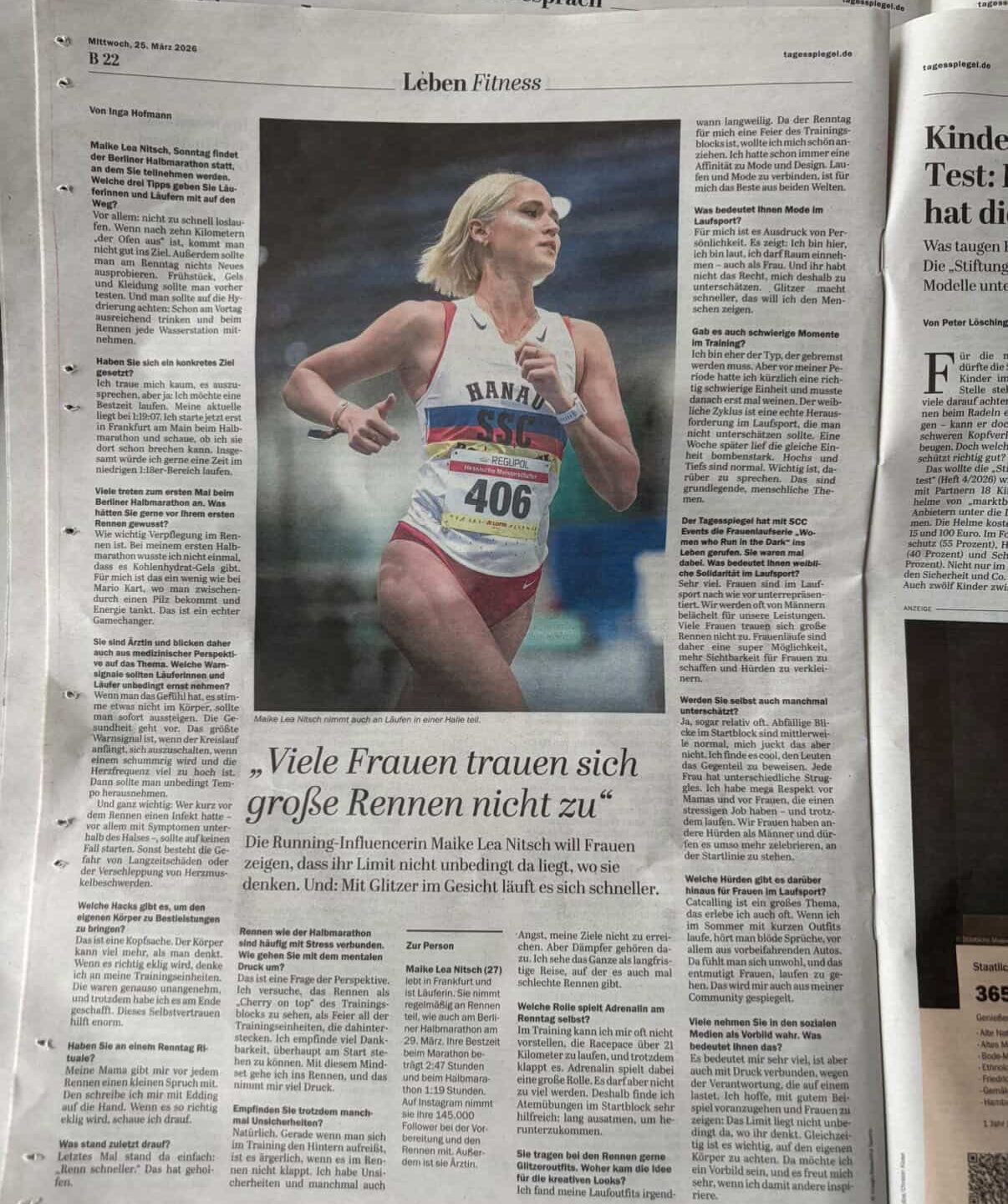 Maike Lea Nitsch im Berliner Tagesspiegel-Interview!